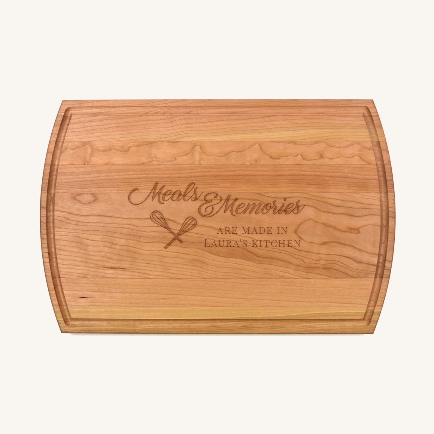 Tabla de cortar de madera grande con ranura para jugo