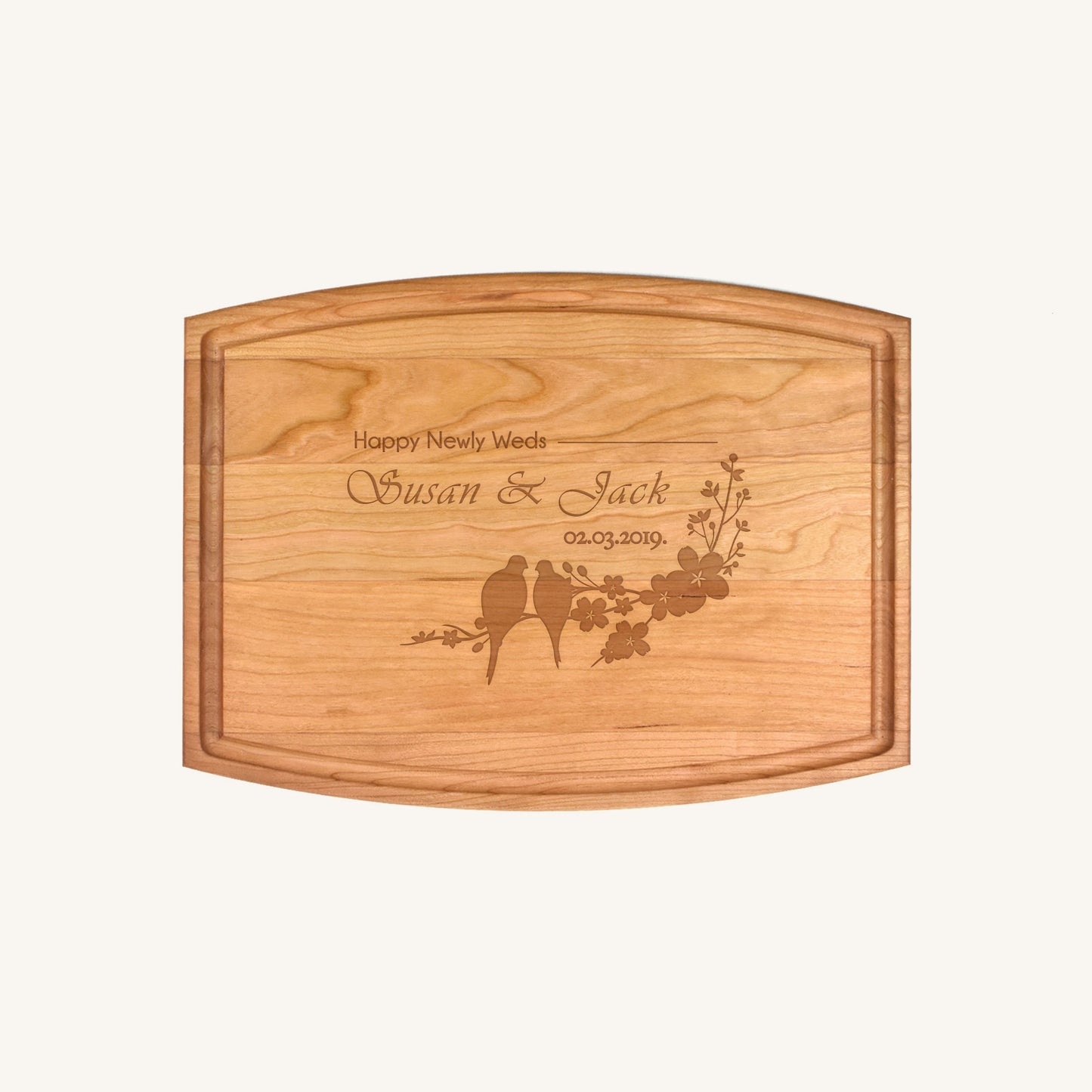 Arched Wood Cutting Board with Juice Groove