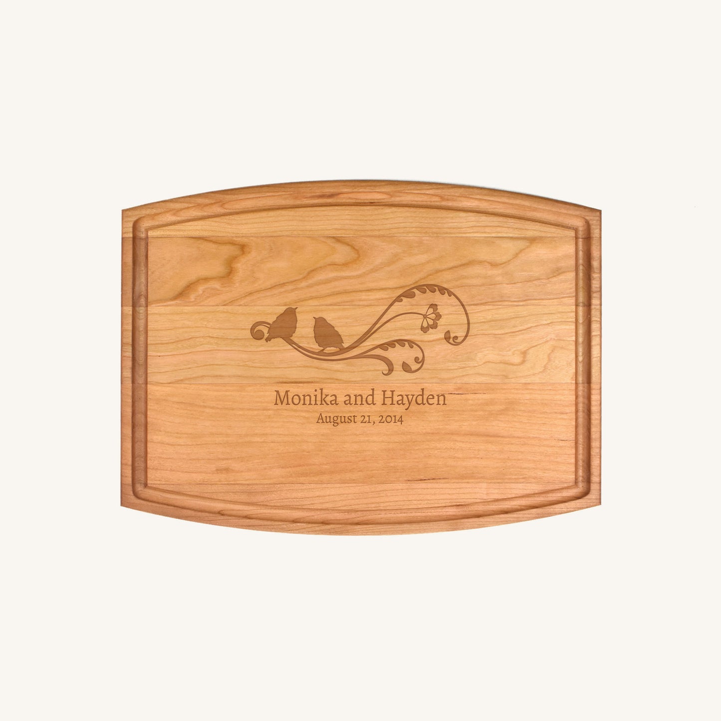 Arched Wood Cutting Board with Juice Groove