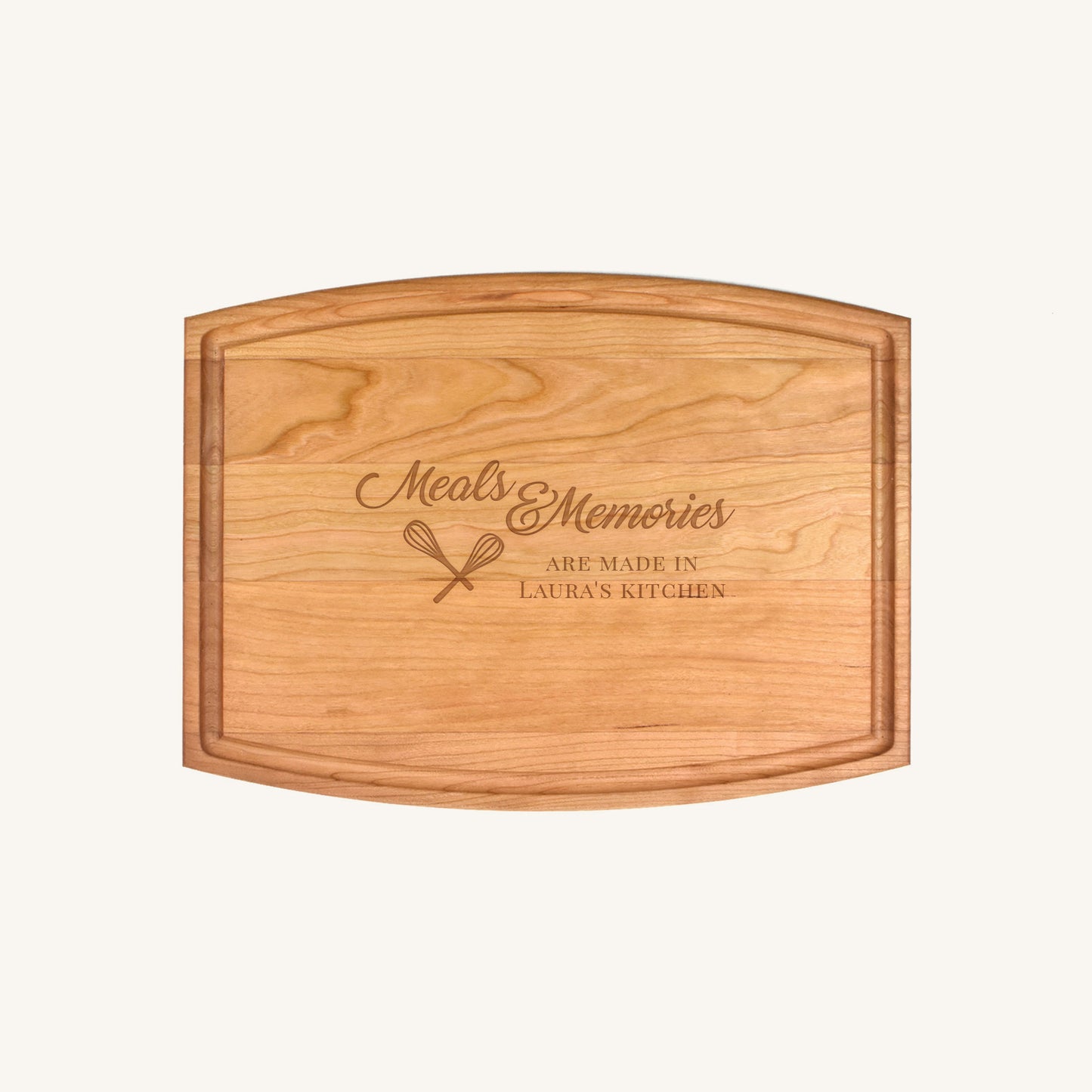 Arched Wood Cutting Board with Juice Groove