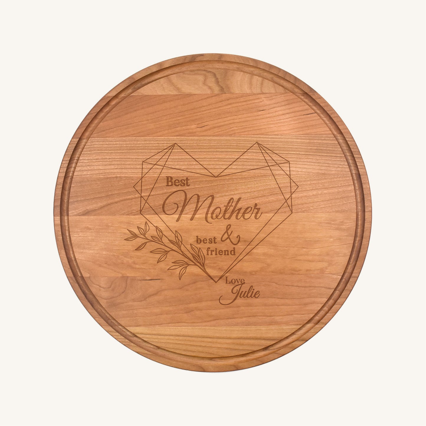 Tabla de cortar de madera redonda de 13 1/2 pulgadas