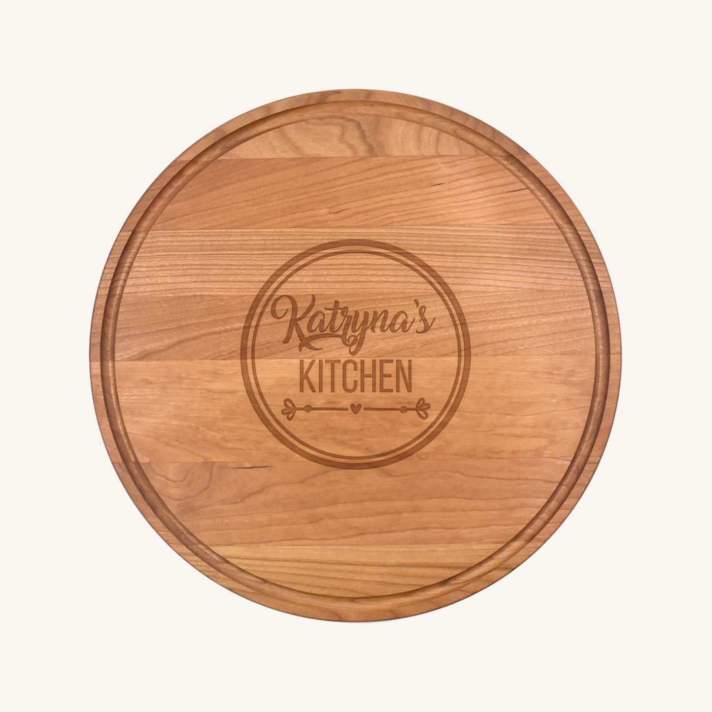 Tabla de cortar de madera redonda de 13 1/2 pulgadas