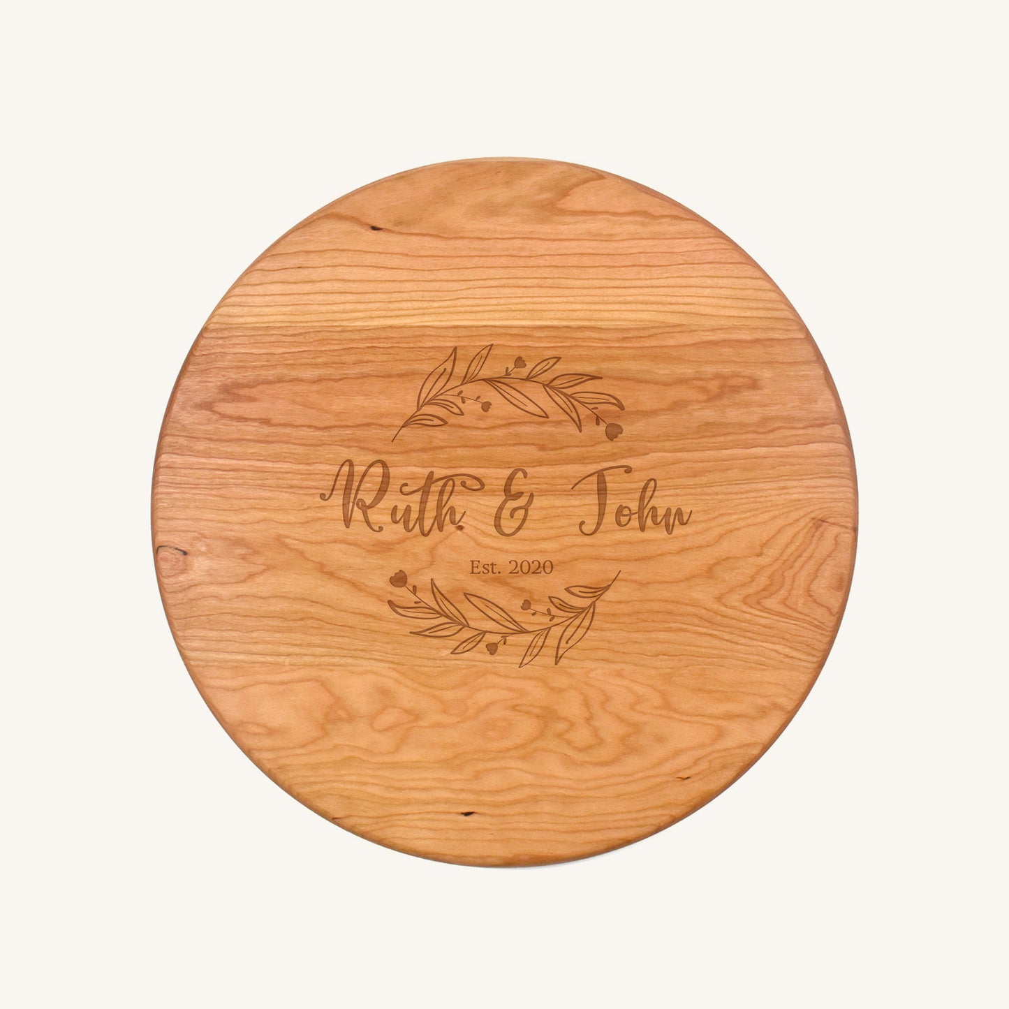 Tabla de cortar de madera redonda de 15 pulgadas