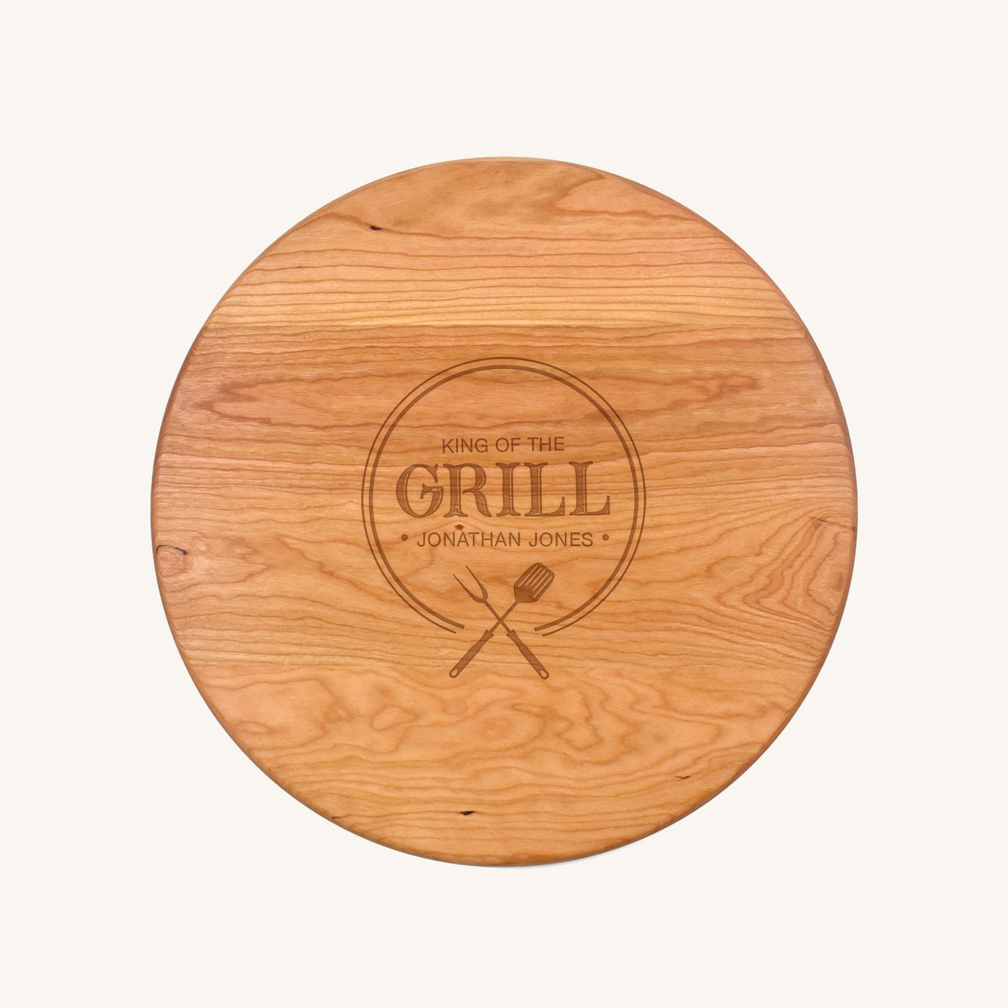 Tabla de cortar de madera redonda de 15 pulgadas