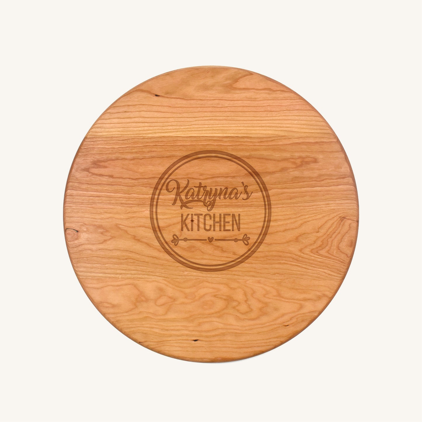 Tabla de cortar de madera redonda de 15 pulgadas
