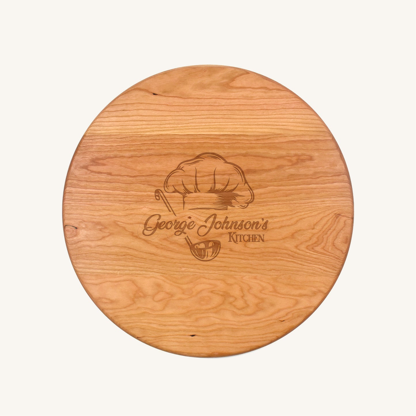 Tabla de cortar de madera redonda de 15 pulgadas