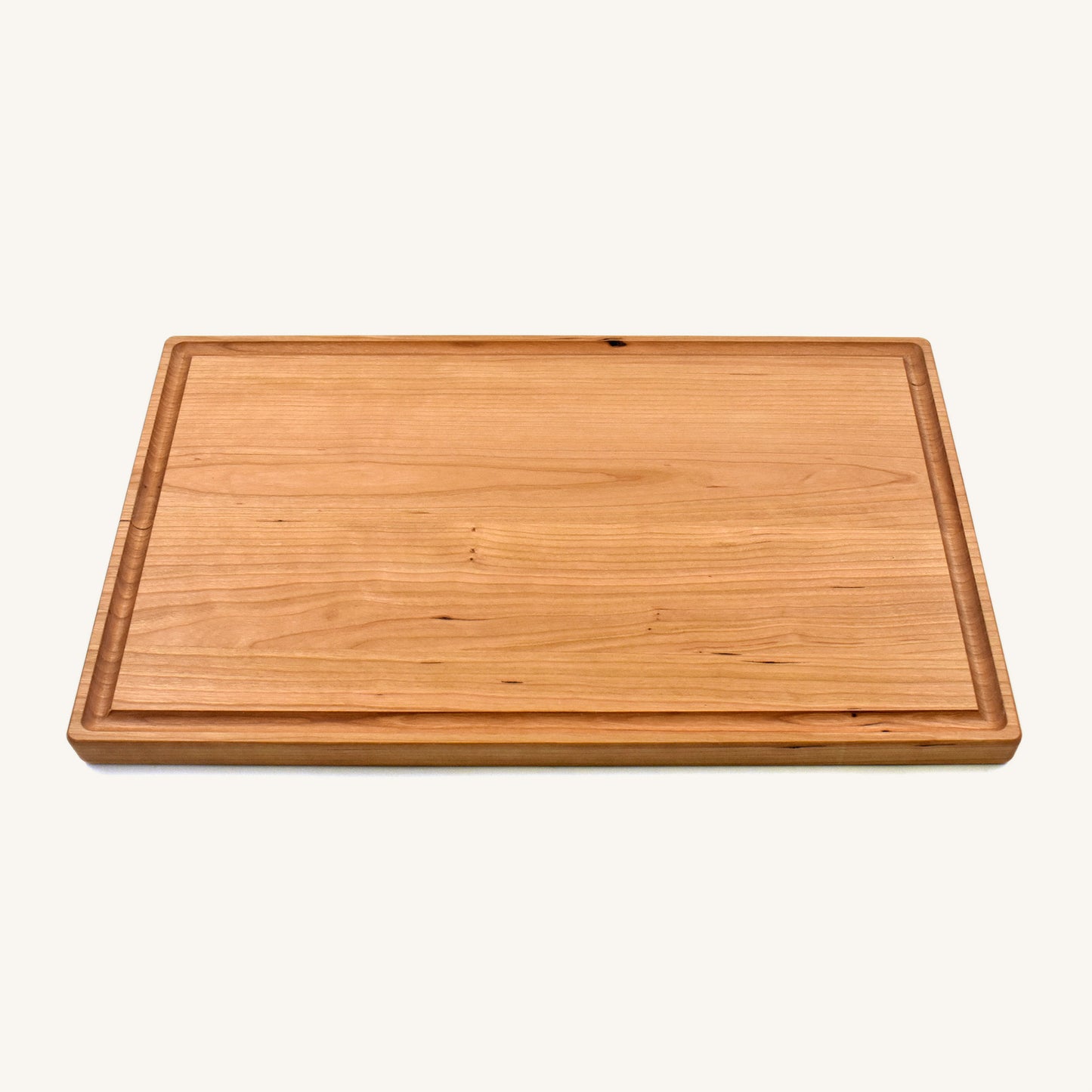 Thick Wood Cutting Board with Rounded Edges and Juice Groove