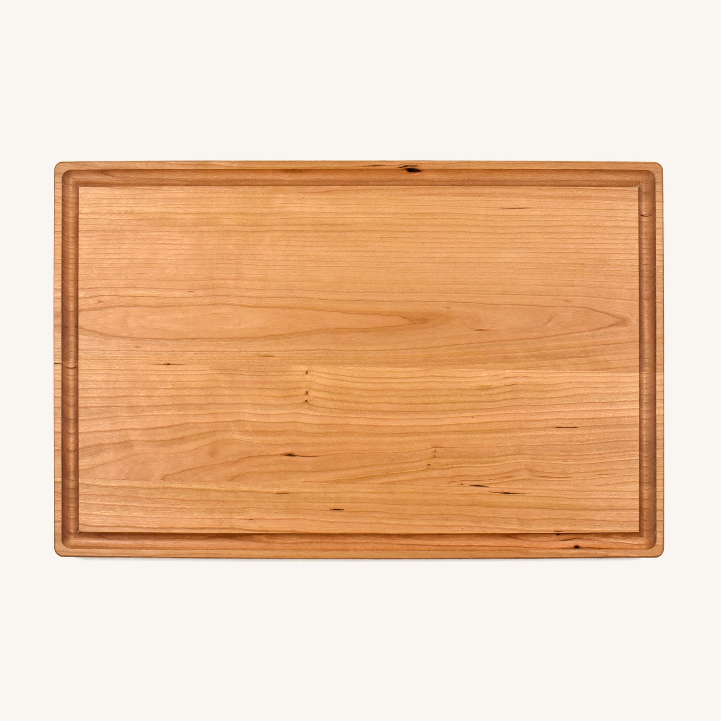 Thick Wood Cutting Board with Rounded Edges and Juice Groove