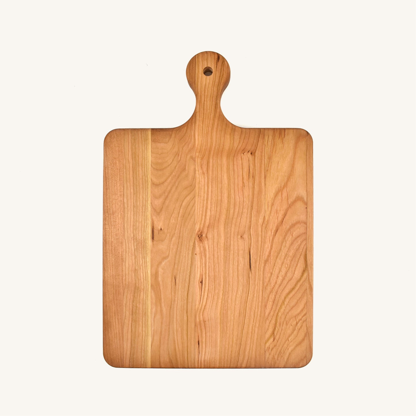 Tabla de cortar de madera con mango redondeado