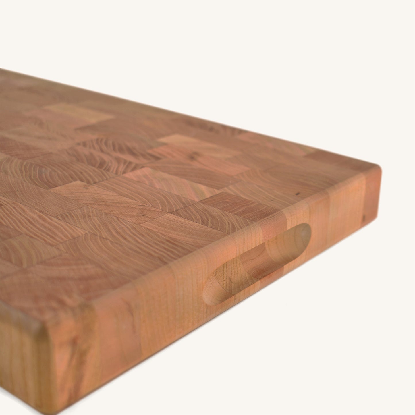 Bloque de carnicero de grano medio con muescas en el mango lateral