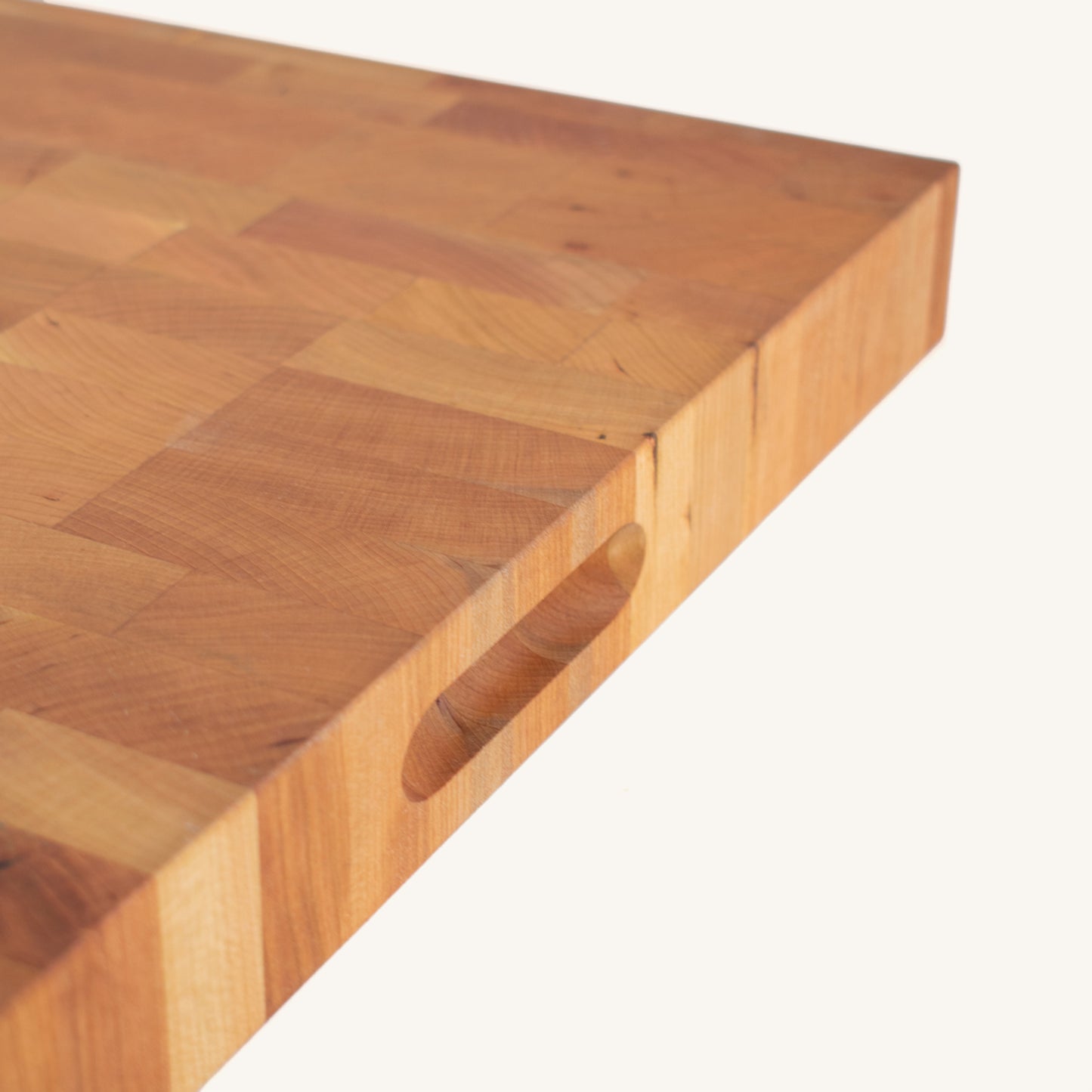 Bloque de carnicero de fibra de extremo grande con muescas en el mango lateral