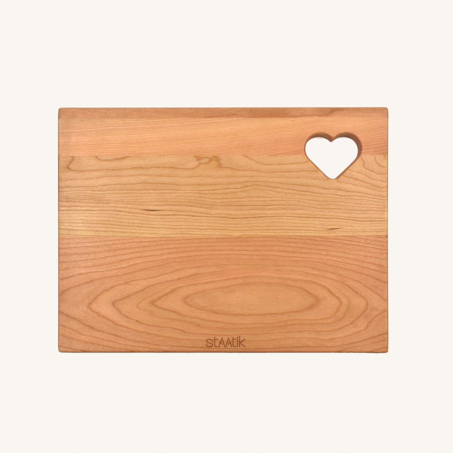 Wood Cutting Board Rounded Corners with Heart Cutout