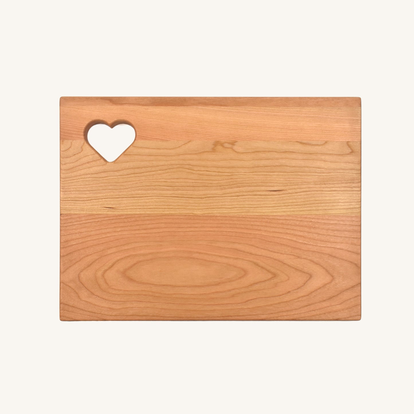 Wood Cutting Board Rounded Corners with Heart Cutout