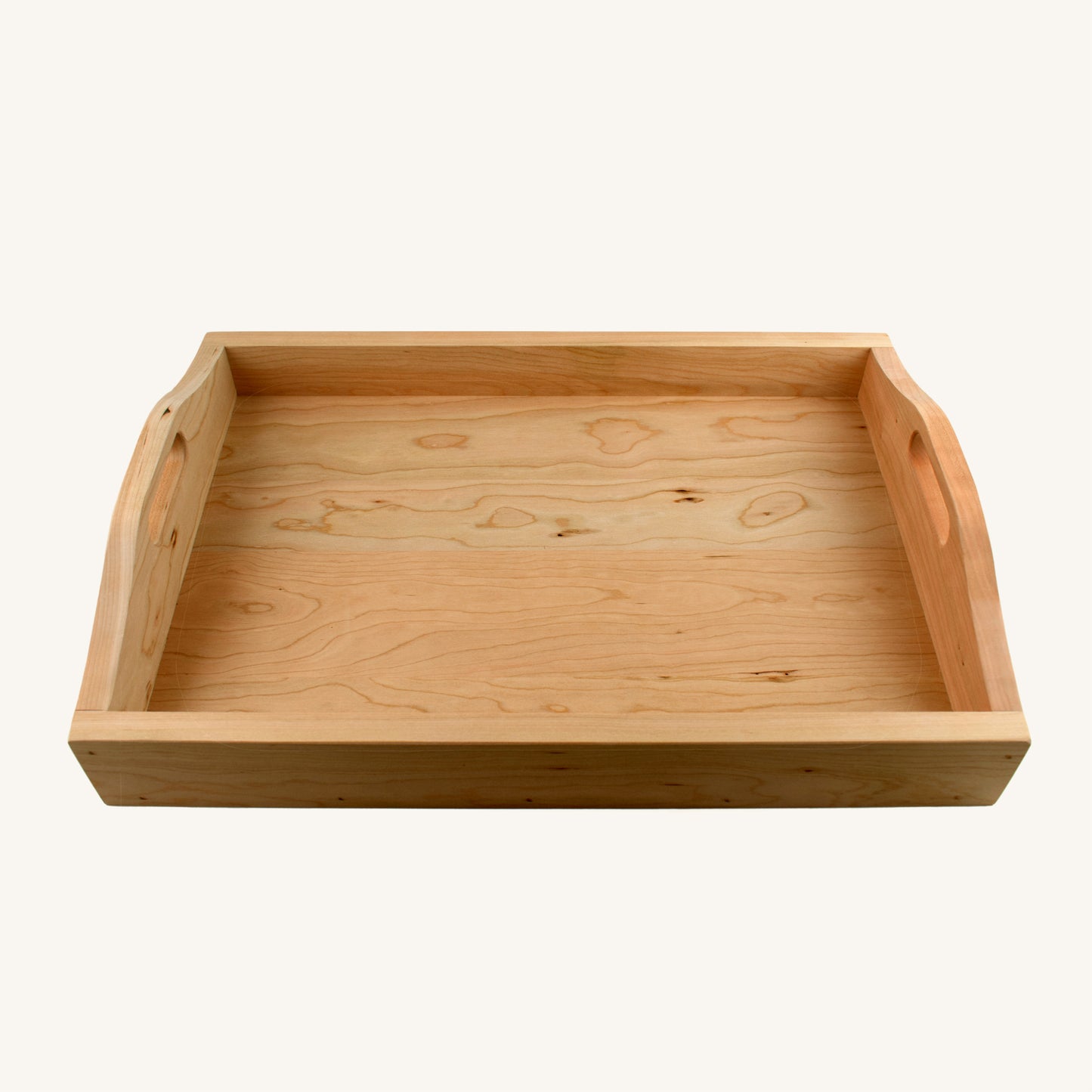 Bandeja grande de madera con asas