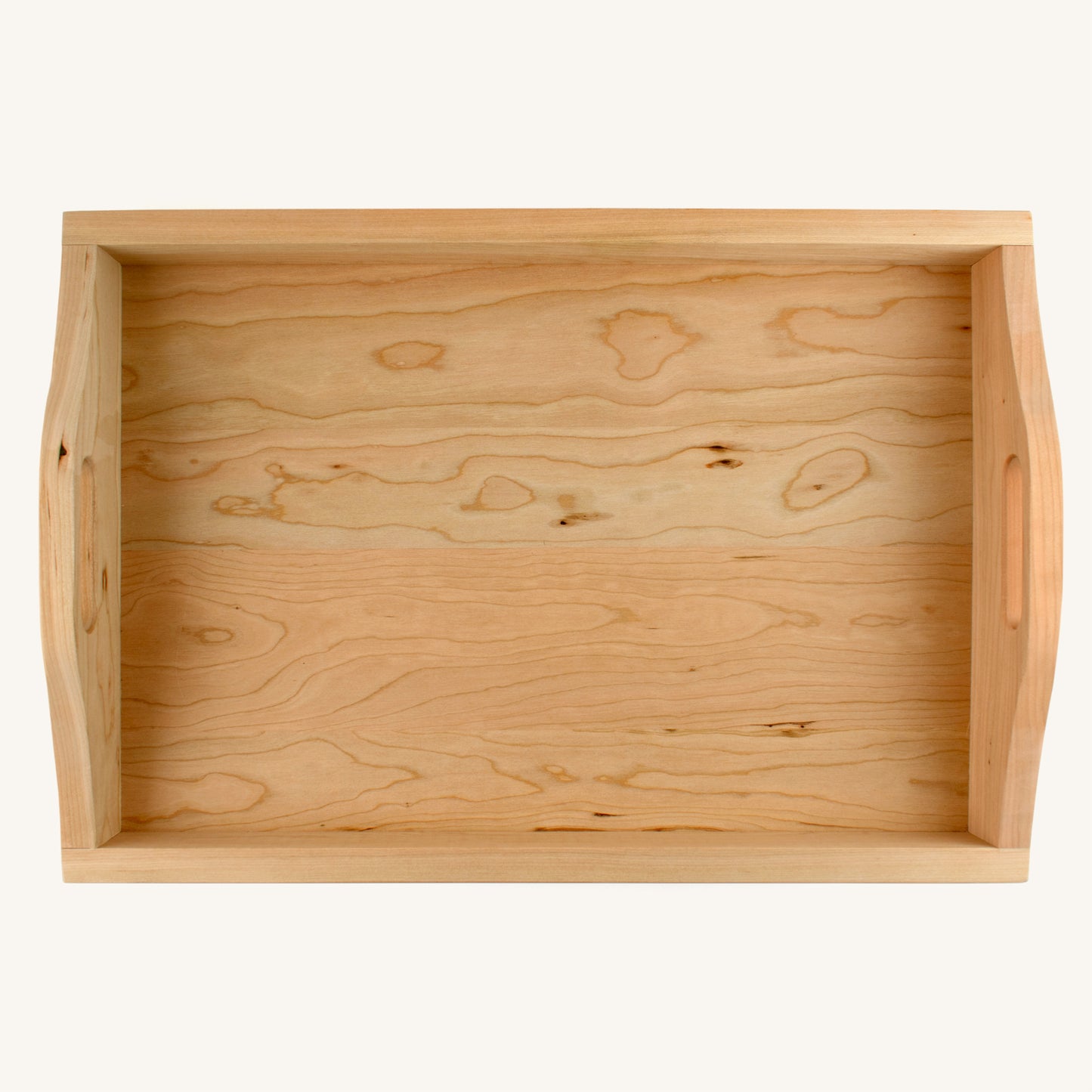 Bandeja grande de madera con asas