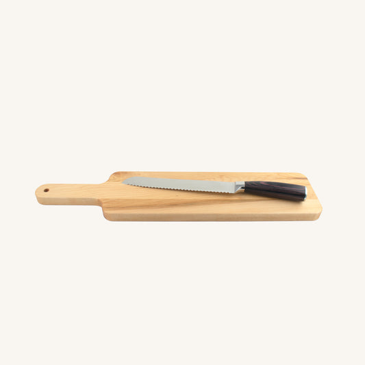 Paquete de tabla para baguette con cuchillo para pan
