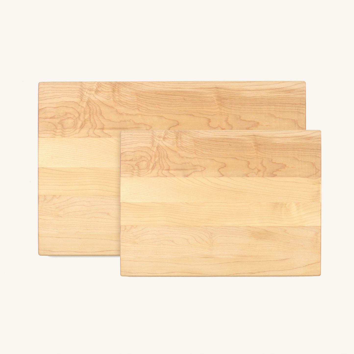 Paquete de tabla de cortar de madera mediana y grande con esquinas y bordes redondeados