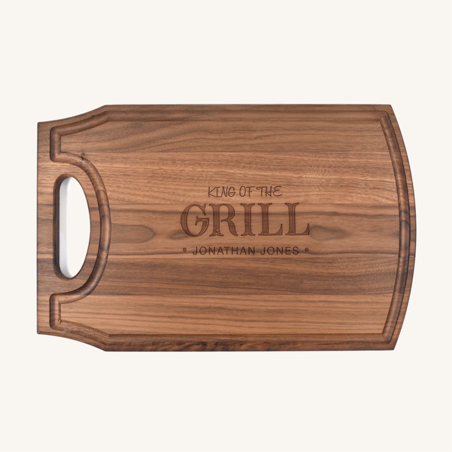 Large Wood Cutting Board with Handle and Juice Groove