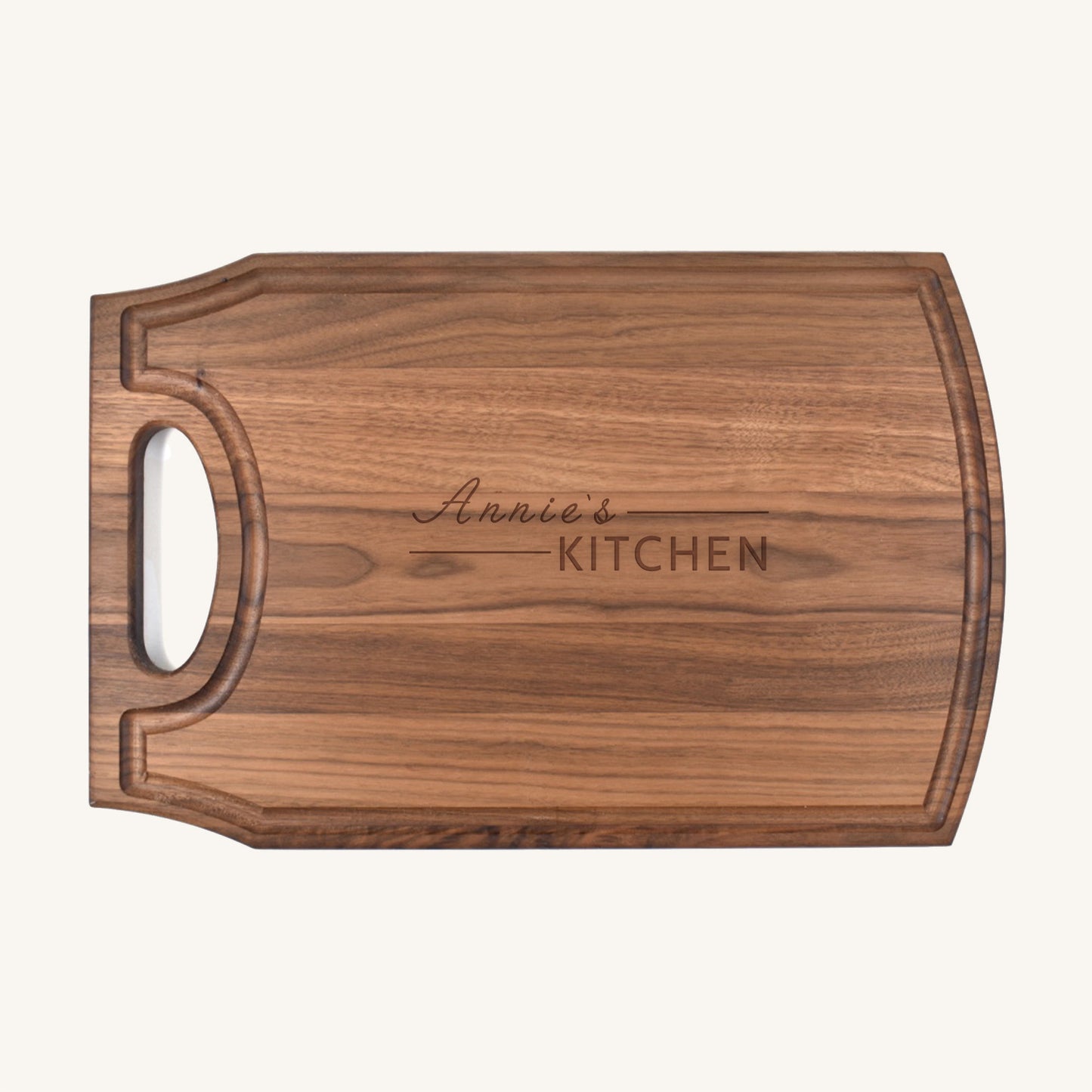 Large Wood Cutting Board with Handle and Juice Groove