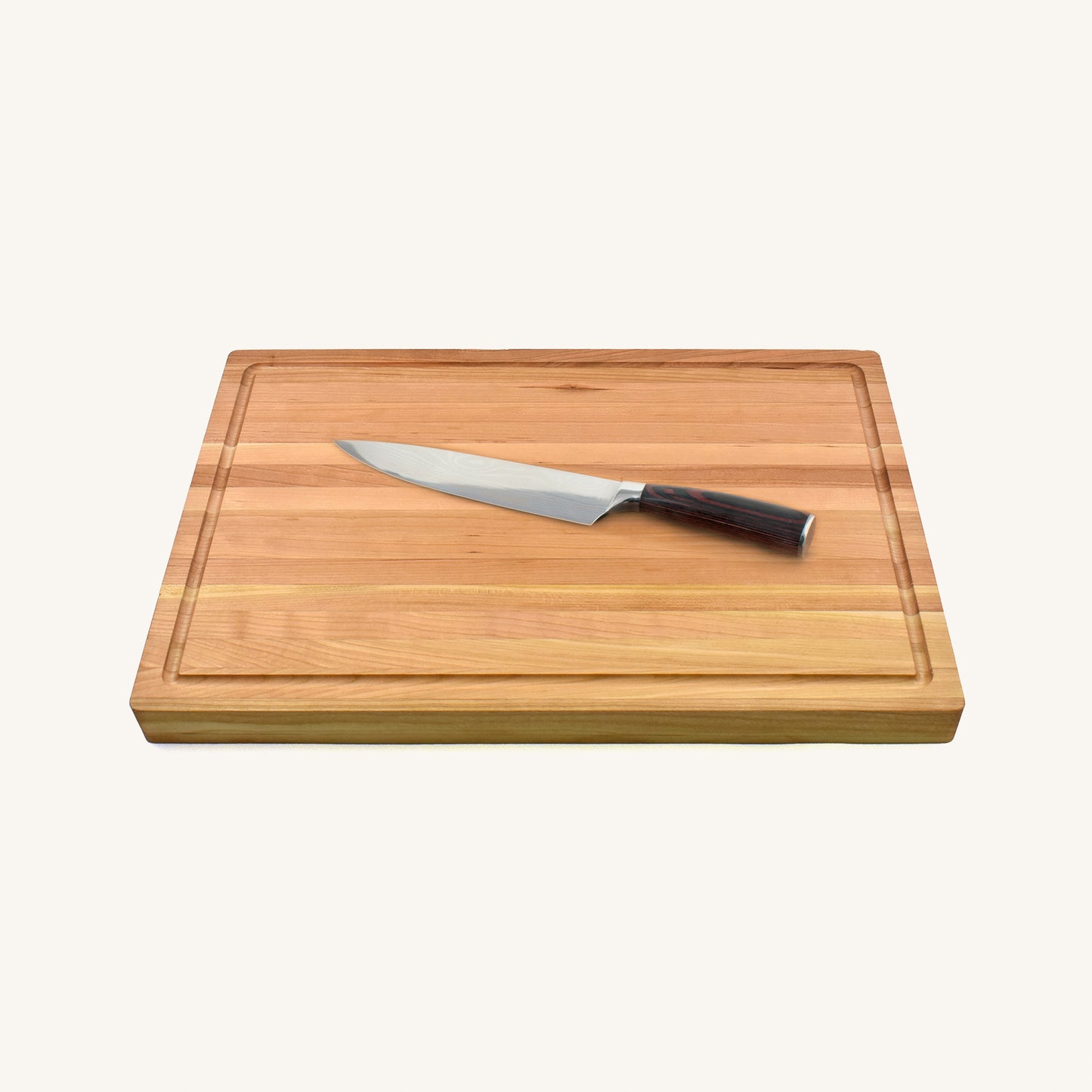 Bundle of Butcher Block Board with Chef Knife