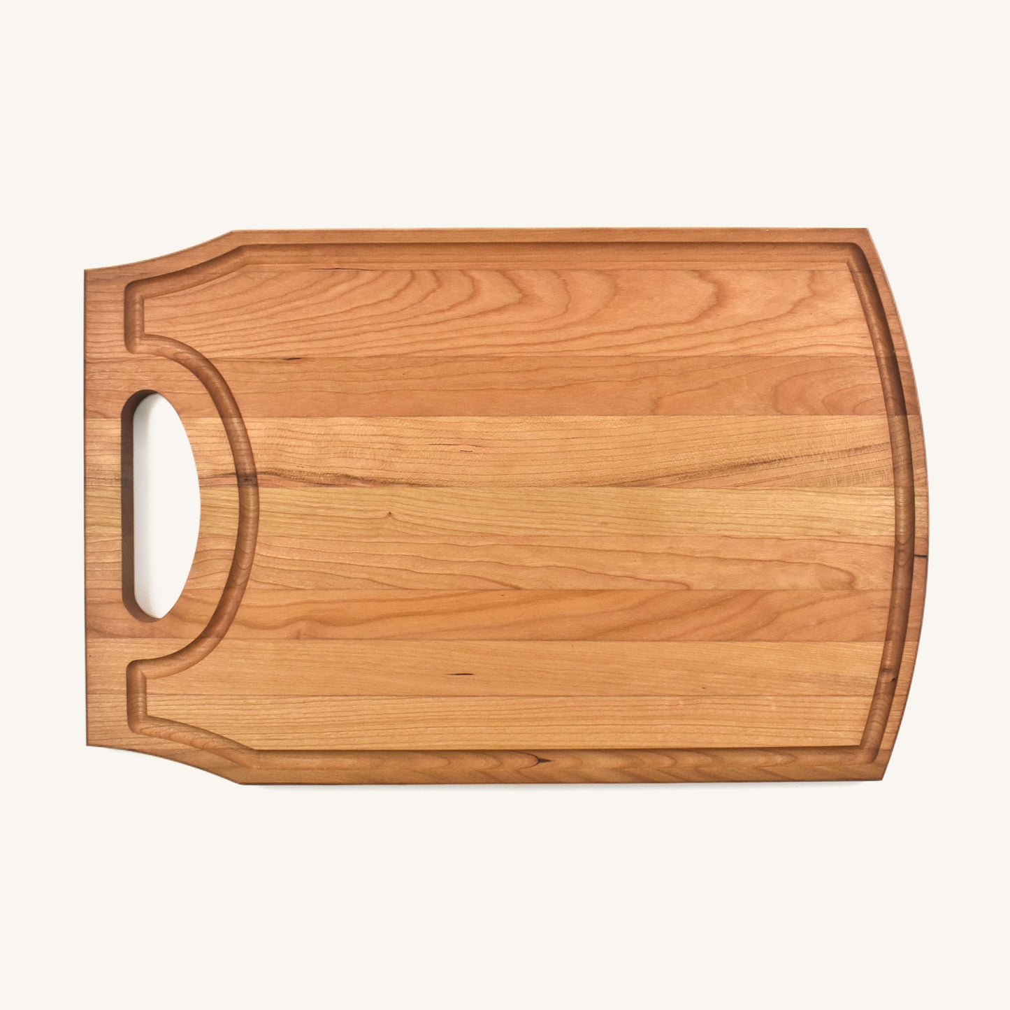 Grande planche à découper en bois avec poignée et rainure à jus