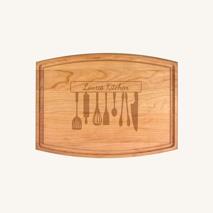 Arched Wood Cutting Board with Juice Groove