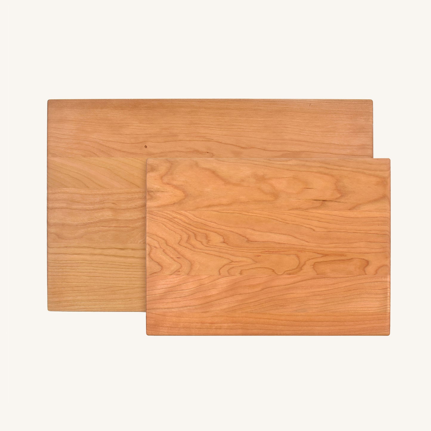 Paquete de tabla de cortar de madera mediana y grande con esquinas y bordes redondeados