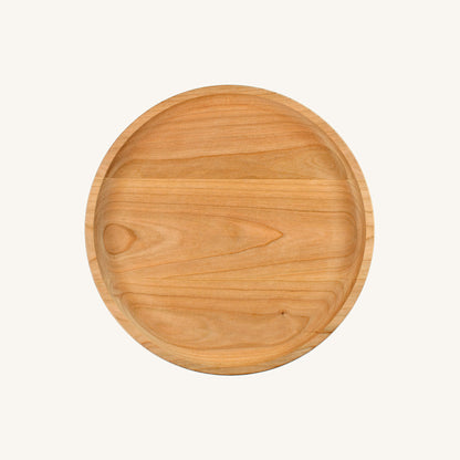 Bandeja redonda de madera dura