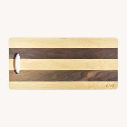Tabla de cortar grande de arce y nogal de varias especies de madera