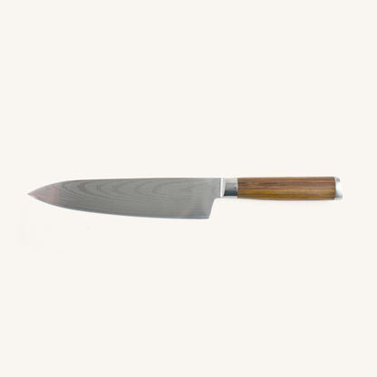 Professional Steel Chef Knife with Yellow Pakka Wood Handle